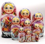 Матрешка Народные гулянья 10 мест 25 см. арт.10002