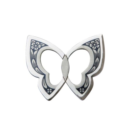 картинка Серебряный Зажим для платка "Бабочка" Арт: 10120060А05 
