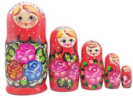 картинка Матрешка красная 18 см. 5 мест арт. 8565322 
