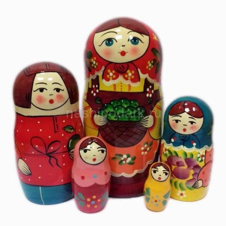 Матрешка с яблочками 17см 5 мест арт. 1018037