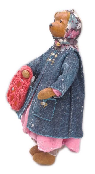 Ватная елочная игрушка "Медведица" 15 см. арт. 9983434
