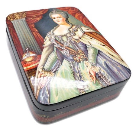 Шкатулка лаковая "Екатерина великая" 18х15 см. арт. 764228