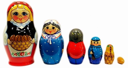 Матрешка для ребенка сказка красная шапочка  6 пр. 15см арт. 783335
