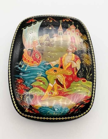 Русская шкатулка холуй "Садко" 10х8см арт. 921179 Русская шкатулка холуй "Садко" 10х8см арт. 921179