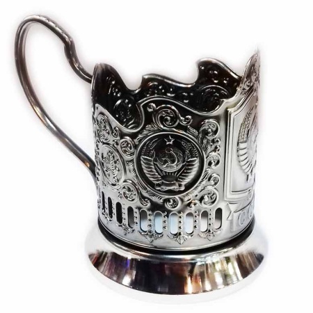 картинка Подстаканник никелированный "Герб СССР" 10х8см Арт. 2102291