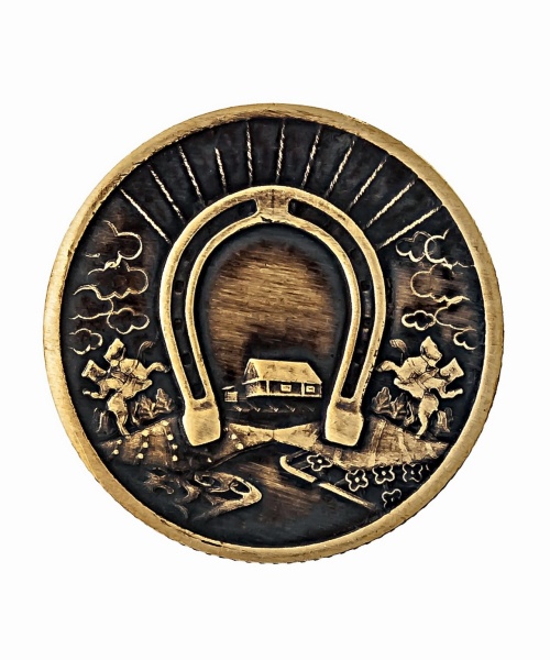 Монета Петушок поет - подкова 30х30 мм. арт. 1313
