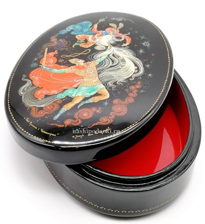 Шкатулка Холуй "Руслан и Черномор"  14х10 см. арт. 4363118