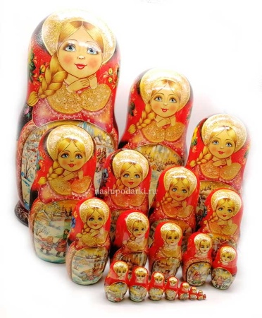 Матрешка "Тройка зимняя" 20 мест 33см арт. 176439