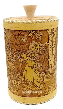 картинка Туес береста 22х12 см. арт. 241218 магазин русских сувениров  Наши подарки