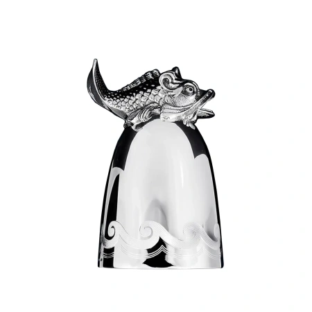 Стопка "Царь-рыба" посеребренная с чернением Артикул: КМ327РМ06 