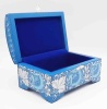 Шкатулка хохлома синяя 15х10х8 см. арт. 97422