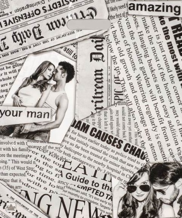 Пакет "Газетный микс" полиэтиленовый, с вырубной ручкой, 38 х 45 см