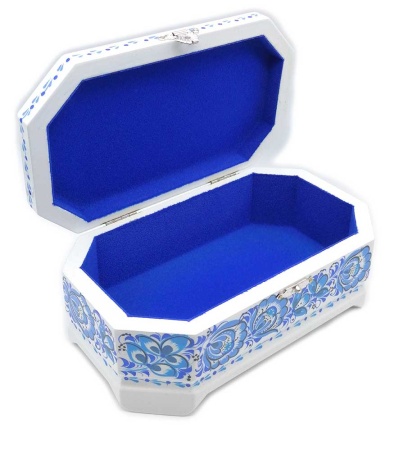 Шкатулка ромбик под гжель 11х17х7 см. арт. 7672232