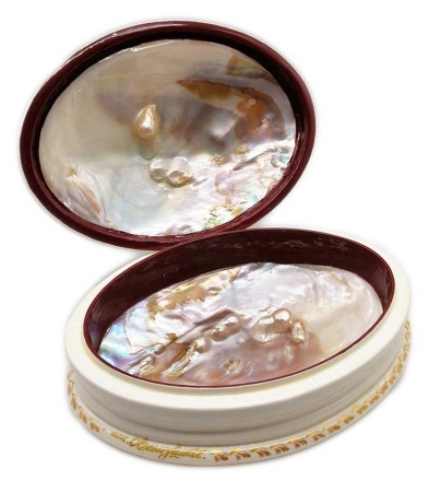 Шкатулка авторская, двойная ракушка "Яблоня"  12х16 см. арт. 8696322