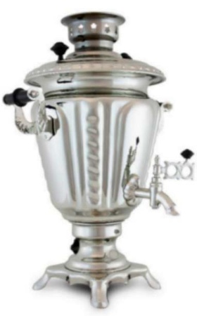 картинка Электрический самовар 3 л «Рюмка» никелированный Москва картинка Электрический самовар 3 л «Рюмка» никелированный Москва