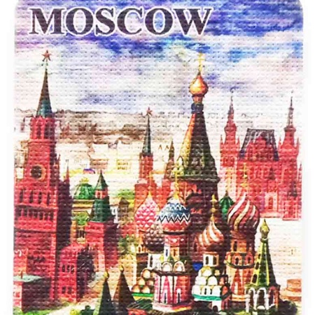 Магниты с Москвой "Спасская Башня и Василий Блаженный" 9х5см Арт. 140219271