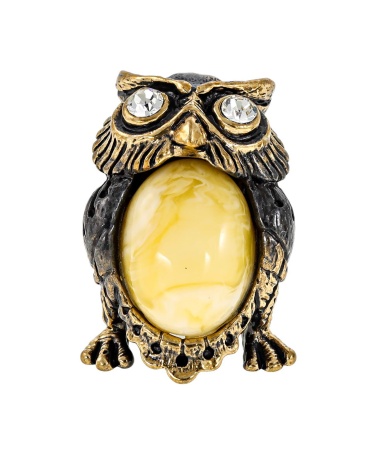 Фигурка из латуни Птица Филин большой 22х32 мм. арт. 110