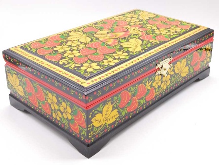 Шкатулка для украшений "Жар птица" хохлома 23x14x8 арт. 6523432