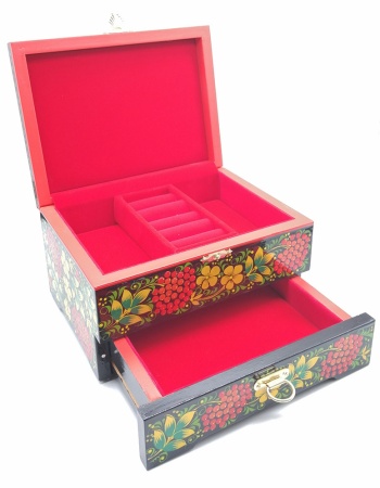 Шкатулка для украшений "Комодик" хохлома 17х13х11 см. арт. 847522