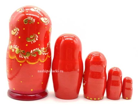 Матрешка с цветами 5 мест 15см арт. 876228