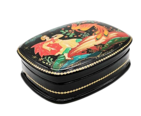 Шкатулка Холуй "Жар-птица" 10х8 см. арт. 54681