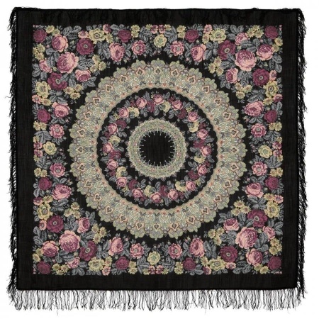 Павлопосадский платок "Молитва" 146 см. 353-20 