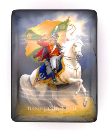 Шкатулка Федоскино "Бородино" 18х14см арт. 87321