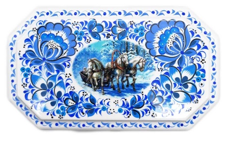 Шкатулка ромбик под гжель 11х17х7 см. арт. 7672232