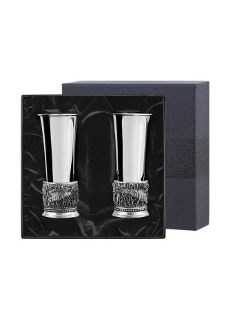 Набор стопок "Тетерев" посеребренный полированный с чернением Артикул: КМ2720206 