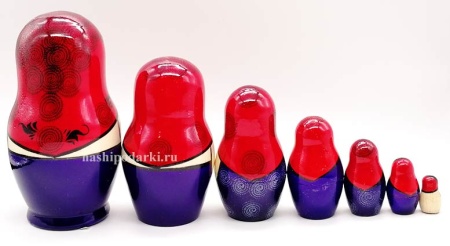 Матрешка вятская сувенирная 7 мест 14 см. арт. 77656