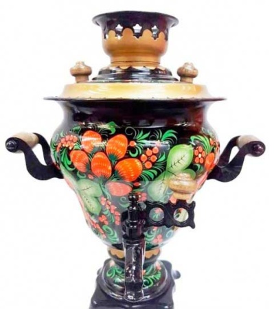 Электрический самовар с росписью "Хохлома" 3 литра Артикул: 000007 