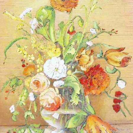 Гравюра на меди "Цветочный натюрморт" 37х31см Арт. 290119156