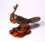 Фигурка из латуни с янтарем Павлин арт. 814