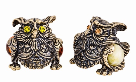 Фигурка из латуни Сова 30х27мм. арт. 484