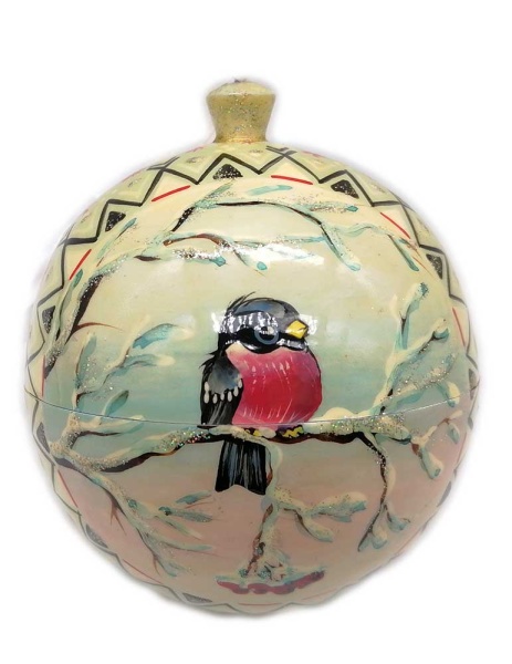 Елочный шар деревянный, открывающийся 8 см. арт. 575229