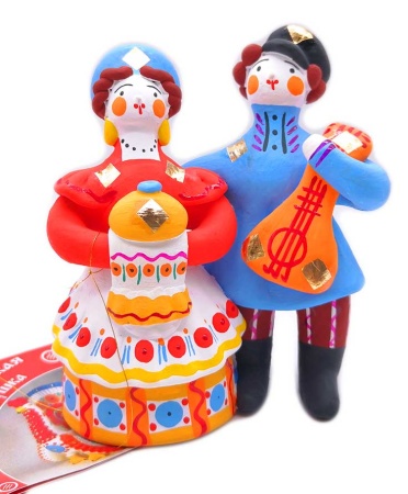 Парочка дымковская игрушка 10 см. арт. 89682