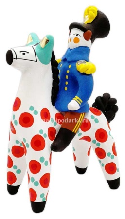 Офицер на коне дымка 17х12 см. арт. 865274