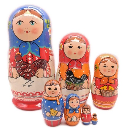 Матрешка Сергиево-посадская 7 мест 19 см. арт. 832298