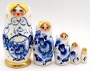 Матрешка под гжель 5 мест 12 см. арт. 2356754