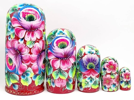 Матрешка "Русская красавица" 18 см. 5 мест арт. 777777  Матрешка "Русская красавица" 18 см. 5 мест арт. 777777
