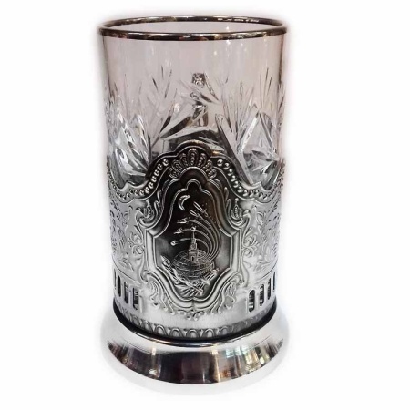 картинка Подстаканник латунный никелированный "Ракеты" 10х8см Арт. 2102293