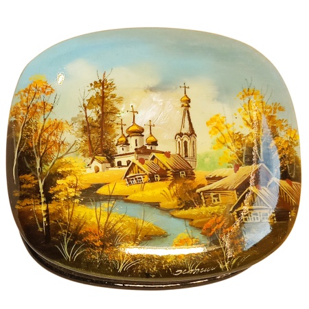 Шкатулка лаковая миниатюра "Природа" 12х9 см. арт. 8833322