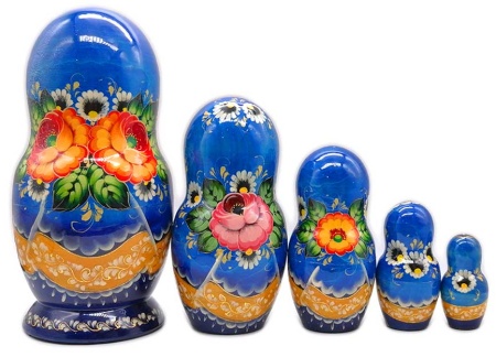 Матрешка высокохудожественная Москва 20 см. 5 мест арт. 463611