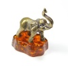 Фигурка из латуни с янтарем Слон средний арт. 1191
