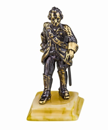 Фигурка из латуни с янтарем Суворов А.В. полководец 36х83 мм. арт. 820 