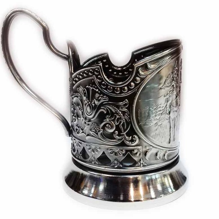 картинка Подстаканник никелированный "Три богатыря" 10х8см Арт. 2102299