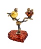 Фигурка из латуни с янтарем Птички на дереве 55х62 мм. арт. 270