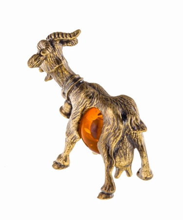 Фигурка из латуни Коза с колокольчиком 36х36 мм. арт. 518