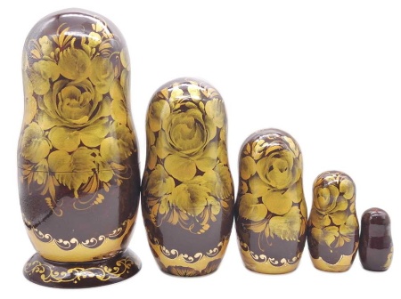 Матрешка Москва золотая 19 см. арт. 57822