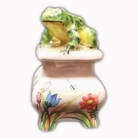 Майолика шкатулка "С лягушкой" 8х5.5см арт. 1118207 